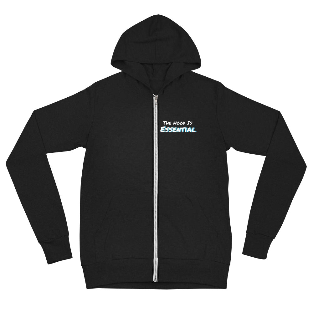 Essential (lightweight zip hoodie white type w/light blue)