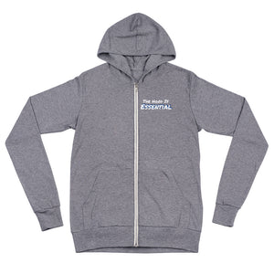 Essential (lightweight zip hoodie white type w/blue)