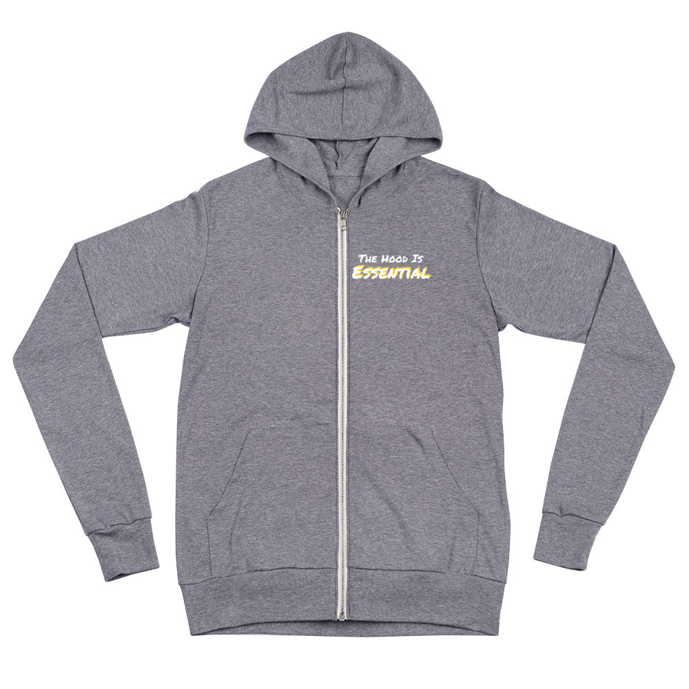 Essential (lightweight zip hoodie white type w/yellow)