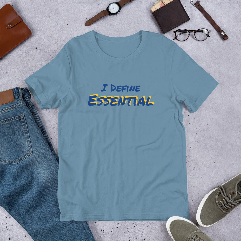 Essential (t-shirt: blue type w/yellow)