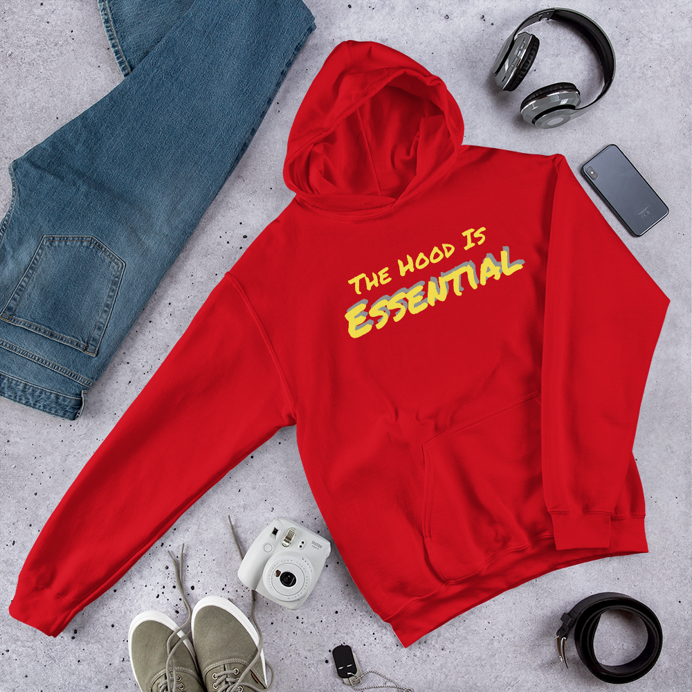 Essential (heavy hoodie with yellow type)