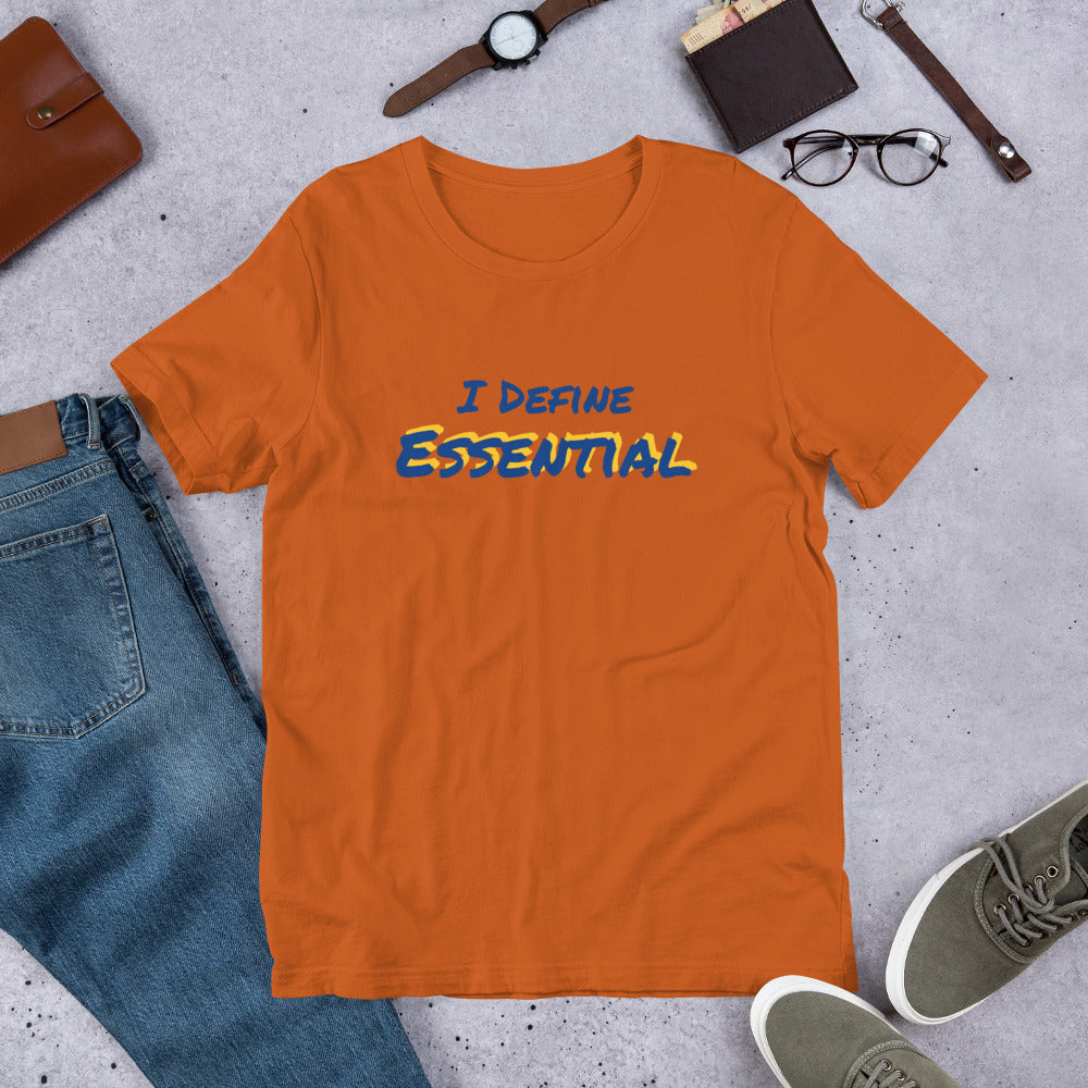 Essential (t-shirt: blue type w/yellow)