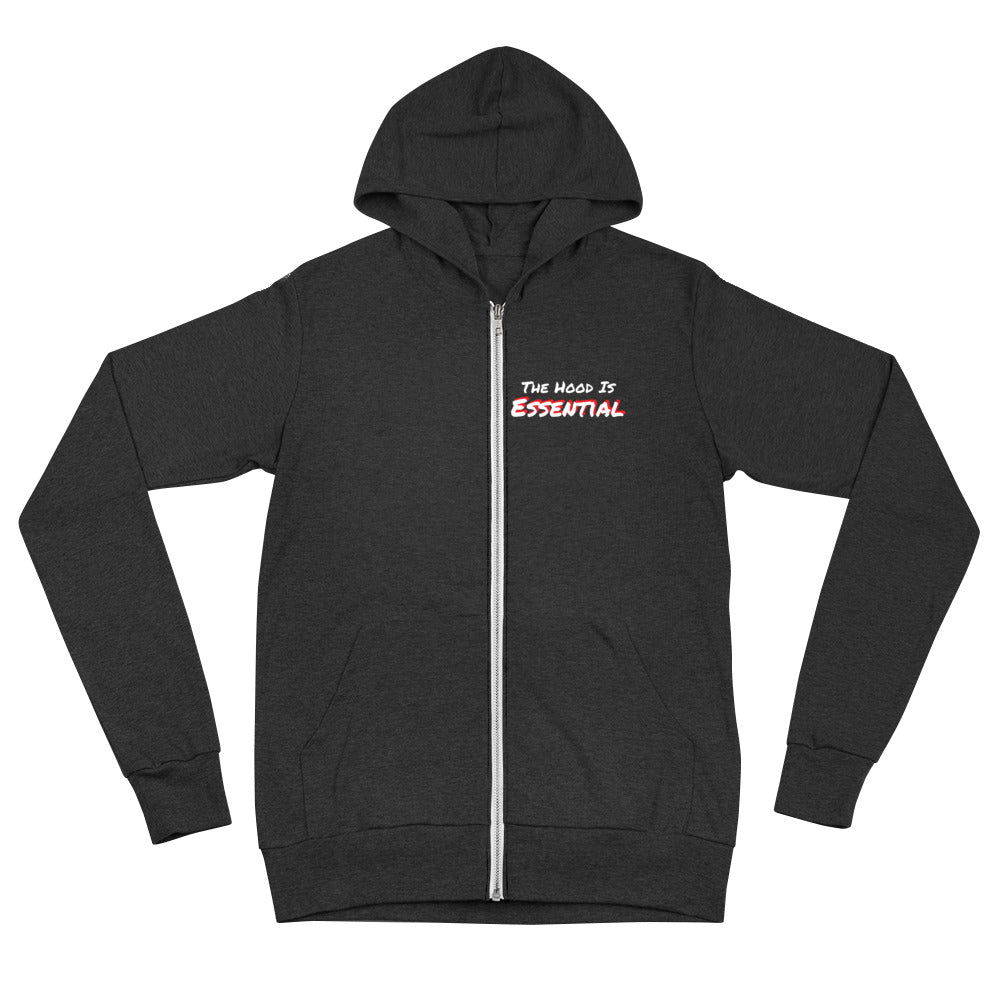 Essential (lightweight zip hoodie white type w/red)