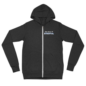 Essential (lightweight zip hoodie white type w/blue)