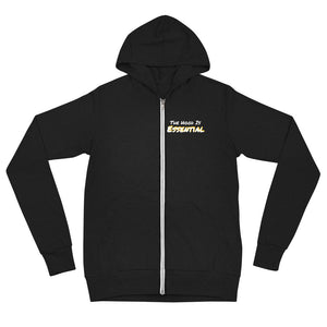 Essential (lightweight zip hoodie white type w/yellow)