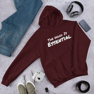 Essential ( heavy hoodie with white type)