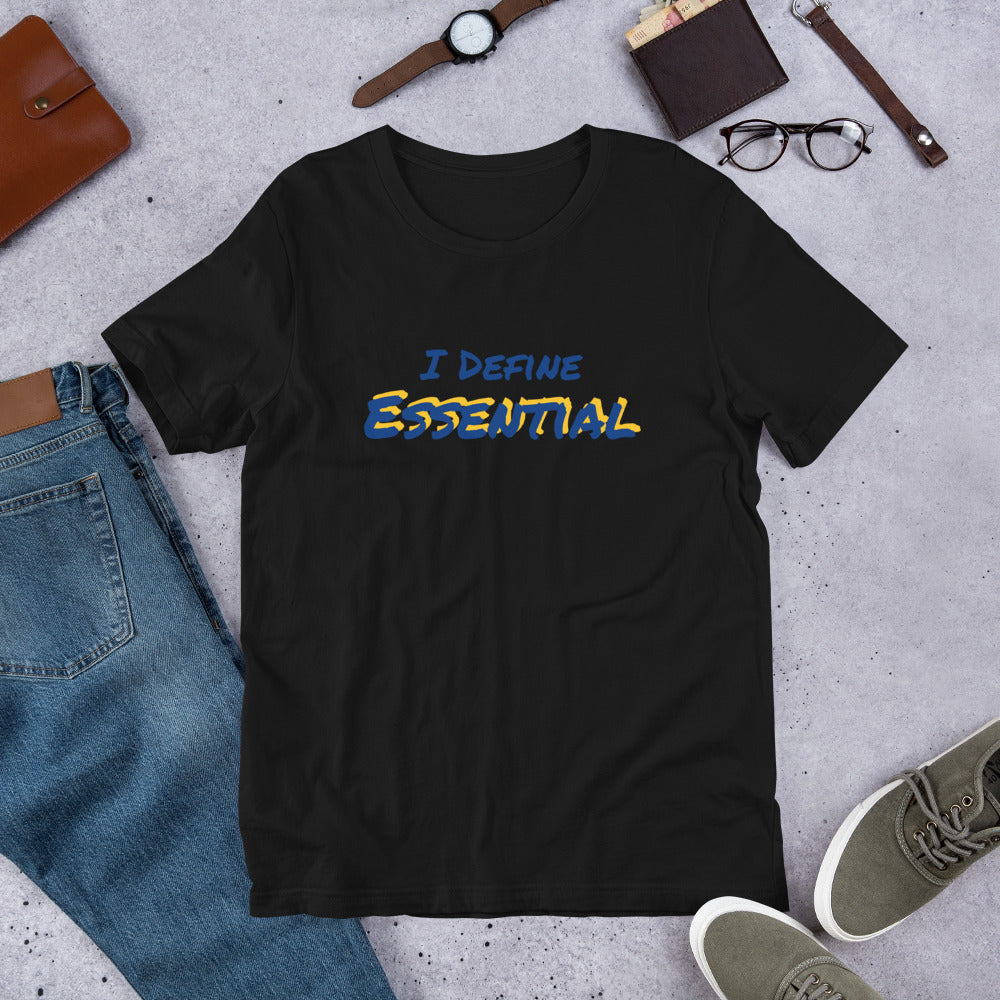 Essential (t-shirt: blue type w/yellow)