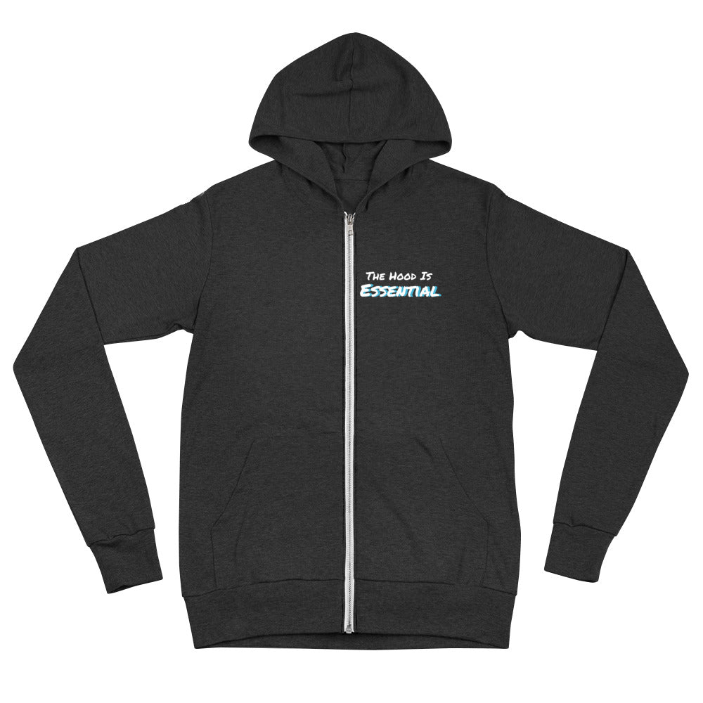 Essential (lightweight zip hoodie white type w/light blue)