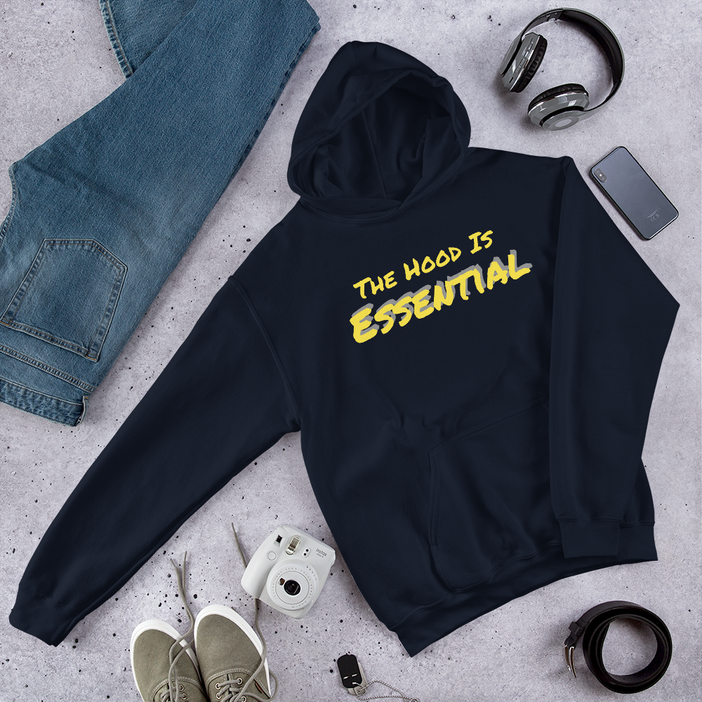 Essential (heavy hoodie with yellow type)