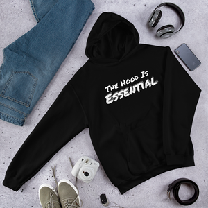 Essential ( heavy hoodie with white type)